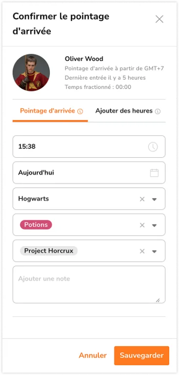 Pointage des membres gérés